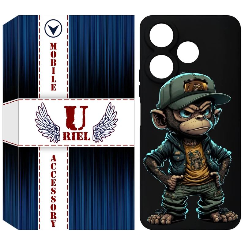 کاور یوریل قاب مدل KSH کد 37 طرح Monkey مناسب برای گوشی موبایل شیائومی Redmi 13 4G / Redmi 13 5G / Poco M6 4G