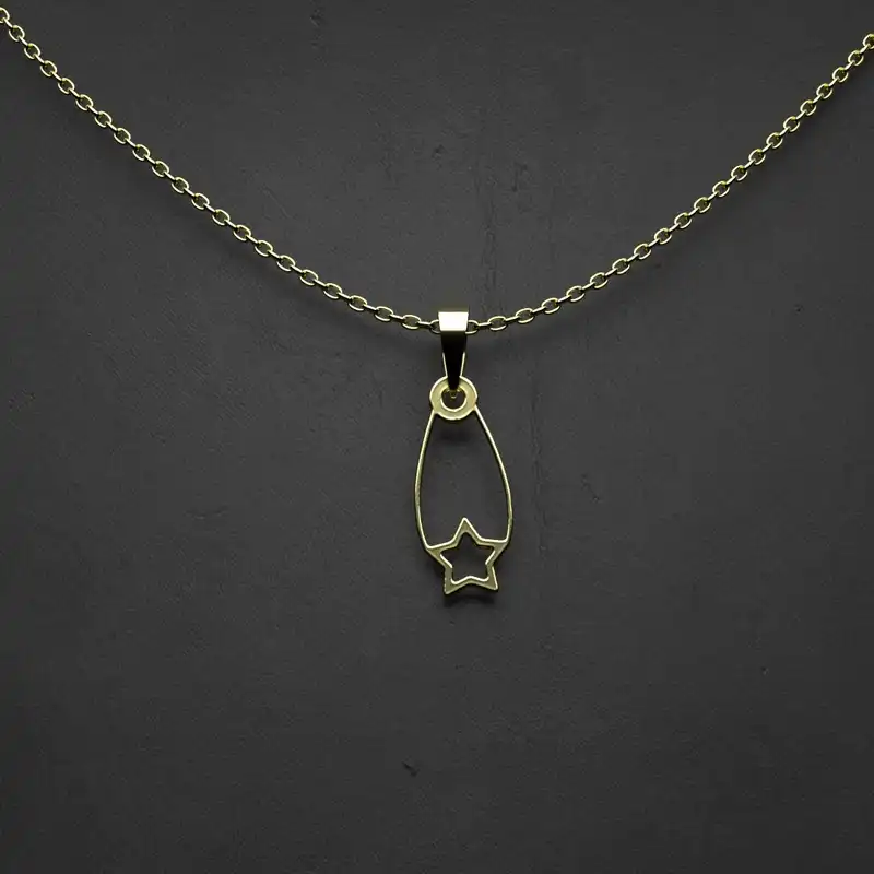 گردنبند طلا 18 عیار زنانه مدوپد مدل ستاره کد NN2-1-1161