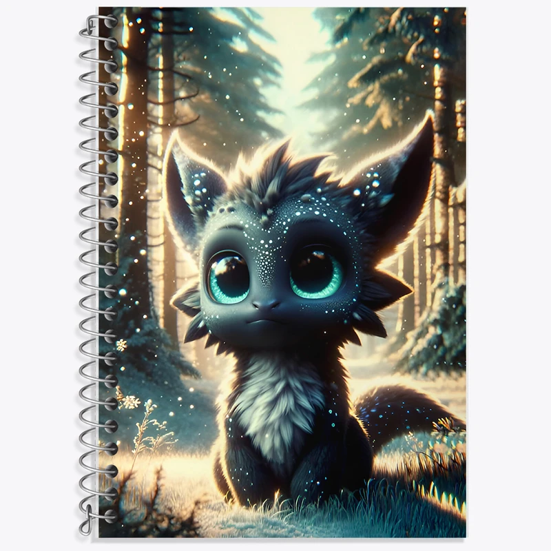 دفتر زبان 50 برگ خندالو مدل سه خط طرح اژدهای بانمک کد F7529