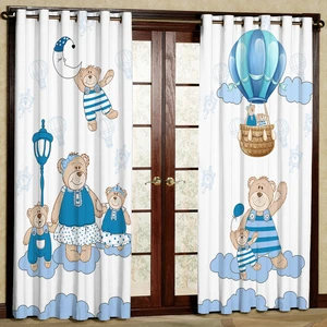 پرده مدل کودک مخمل پانچی طرح کارتونی کد 4284T2 سایز 200x140 سانتی متر