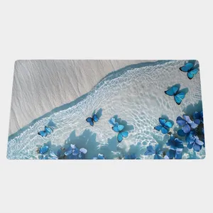 ماوس پد طرح پروانه و گل سایز 40x75 سانتی متر