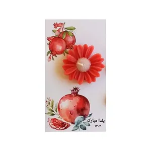 شمع دست‌ساز مدل یلدا طرح گل بابونه بسته 8 عددی