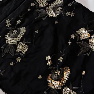 پارچه لباس مدل مجلسی طرح گل پولکی