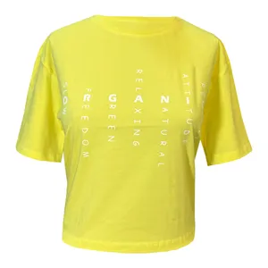 تی شرت آستین کوتاه زنانه مدل organic کد 1588 رنگ زرد