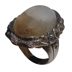 انگشتر نقره مردانه مدل عقیق مون استون AM218195