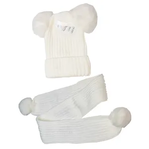 ست کلاه و شال گردن بافتنی بچگانه مدل gald08