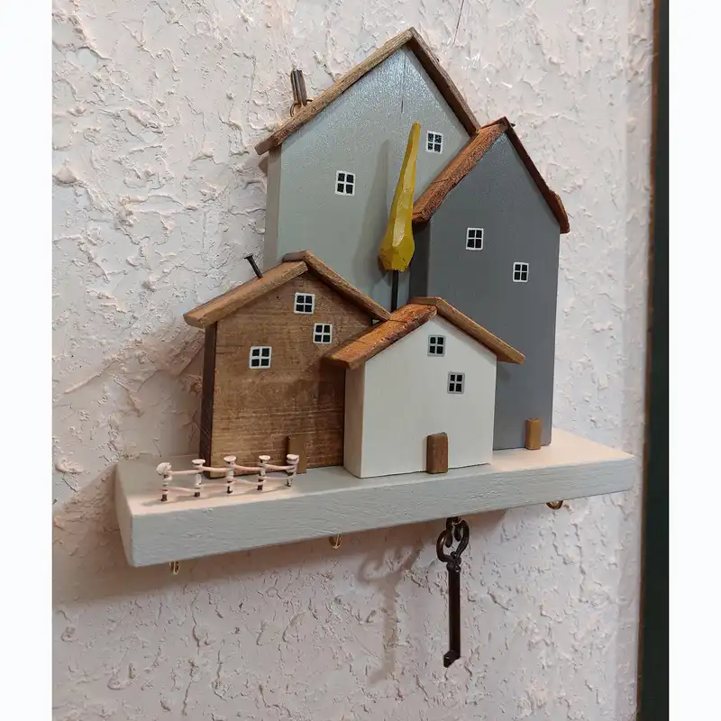 جاکلیدی چوبی مدل دهکده فانتزی کد 5229