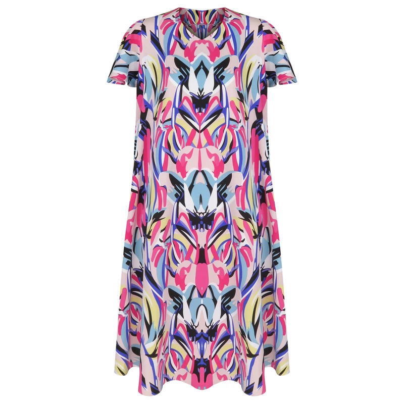 پیراهن بارداری یقه هفت مدل کرپ الیزه آبرنگی 