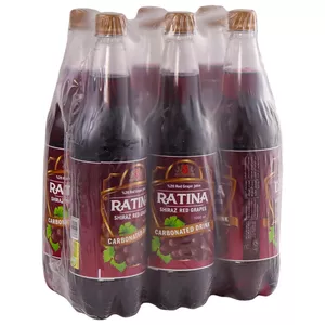 نوشیدنی گازدار انگور قرمز راتینانو - 1 لیتر بسته 6 عددی