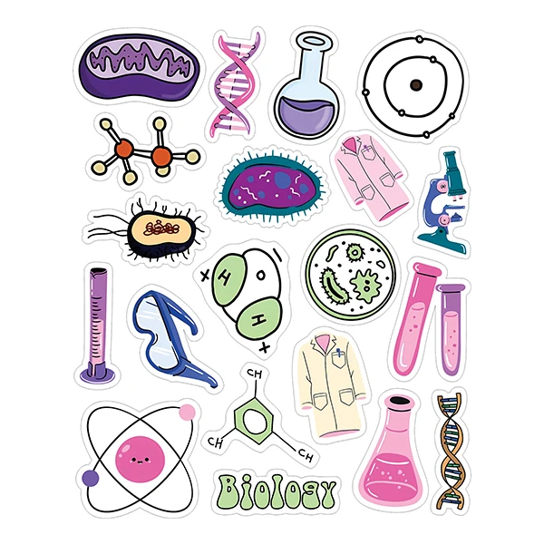 استیکر لپ تاپ توییجین و موییجین طرح بیولوژی کد 03 مجموعه 20 عددی