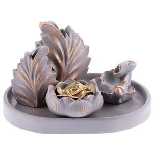 ست 5 تکه دکوری بتنی مدل رومیزی طرح گلبرگ