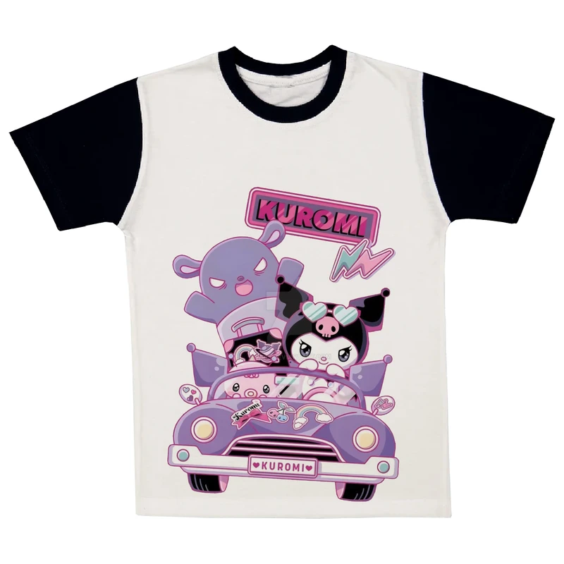 تی شرت آستین کوتاه دخترانه مدل عروسک و ماشین کد A70