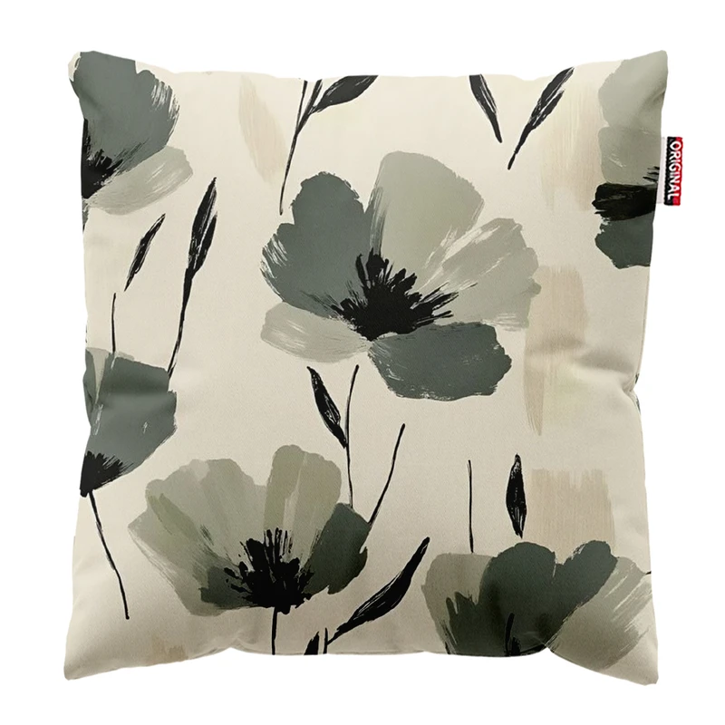 کوسن پاد آفرین مدل مینیمال طرح گل و برگ کد PK303606 سایز 30*30 سانتی متر