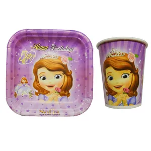 پیش دستی و لیوان یکبار مصرف مستر تم طرح پرنسس سوفیا بسته 20 عددی