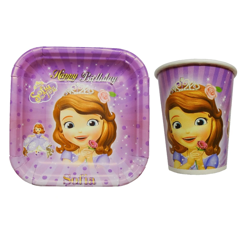 پیش دستی و لیوان یکبار مصرف مستر تم طرح پرنسس سوفیا بسته 20 عددی