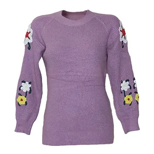 پلیور زنانه مدل گل برجسته