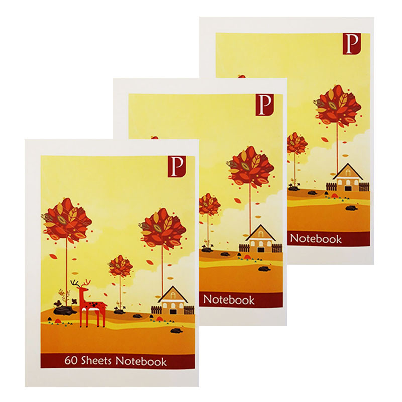 دفتر مشق 60 برگ مدل مزرعه و آهو مجموعه 3 عددی