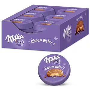 بیسکویت سکه ای با روکش شکلاتی میلکا مدل Choco Wafer - بسته 30 تایی