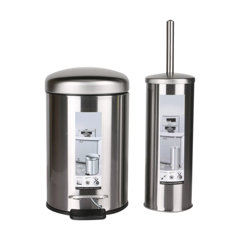 ست سطل زباله و فرچه دلفین مدل Pry-33-C