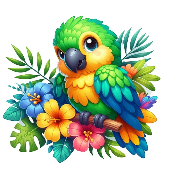 استیکر پارچه و لباس پاد آفرین طرح طوطی کد 1370