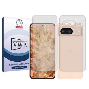 VWK Tough model transparent screen protector suitable for Google Pixel 8 mobile phone along with the back protector