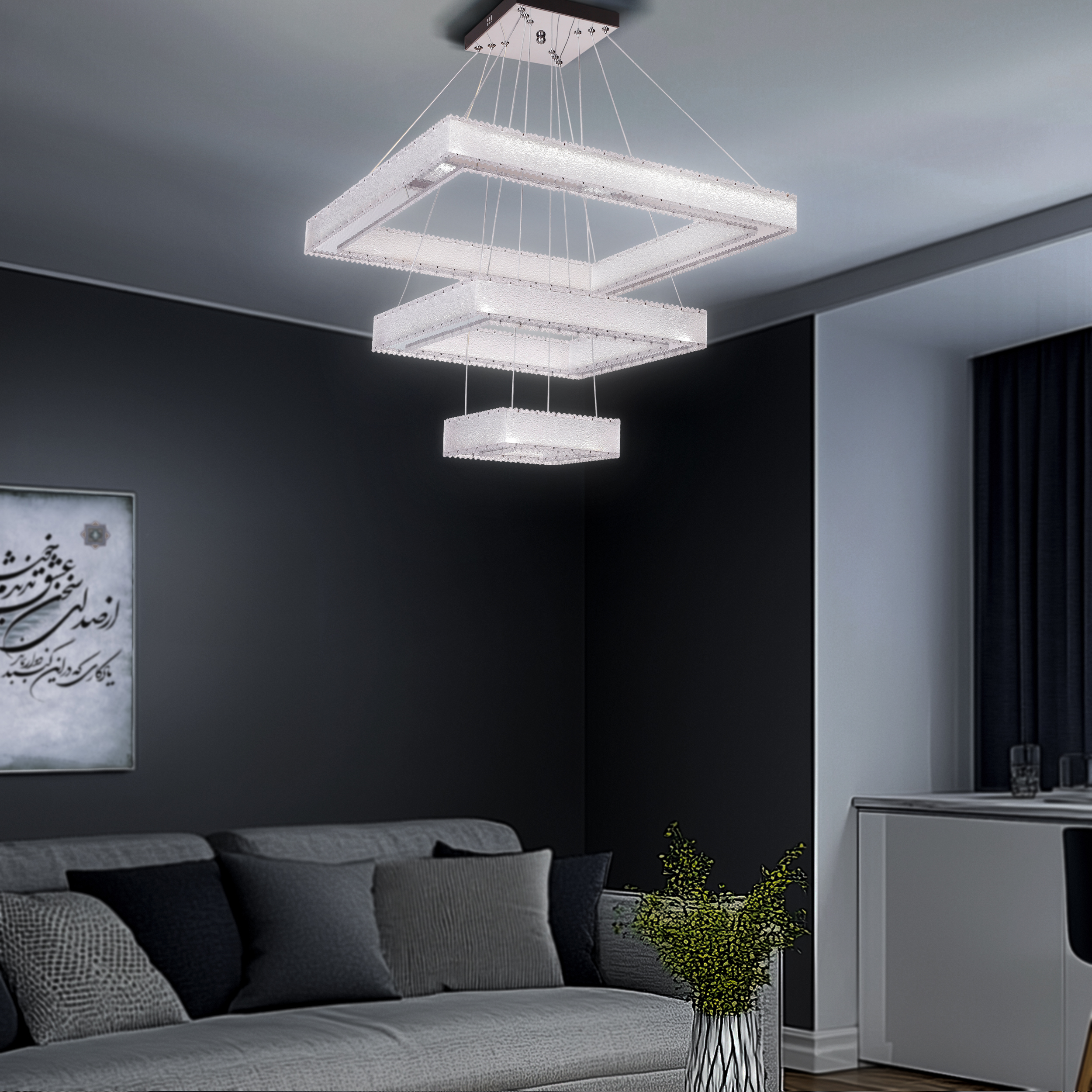 لوستر مدل مدرن سه حلقه کد 001