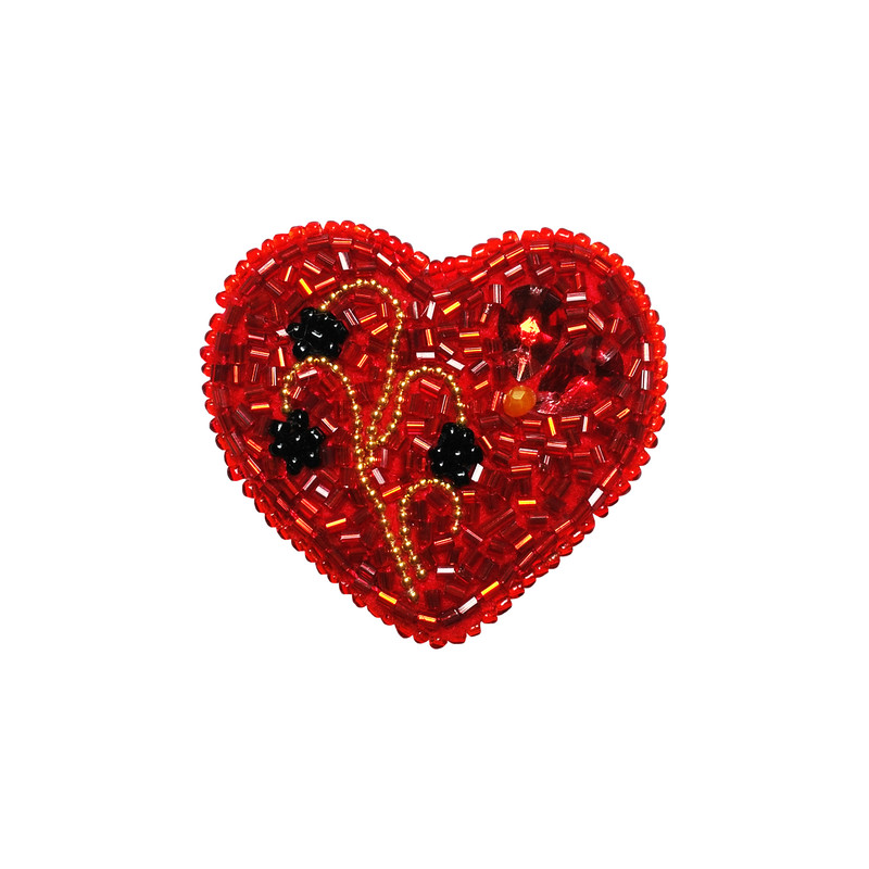 گل سینه زنانه مدل قلب کد 5034