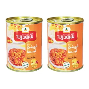 کنسرو خورشت قیمه با گوشت گیاهی شهدین - 370 گرم بسته 2 عددی