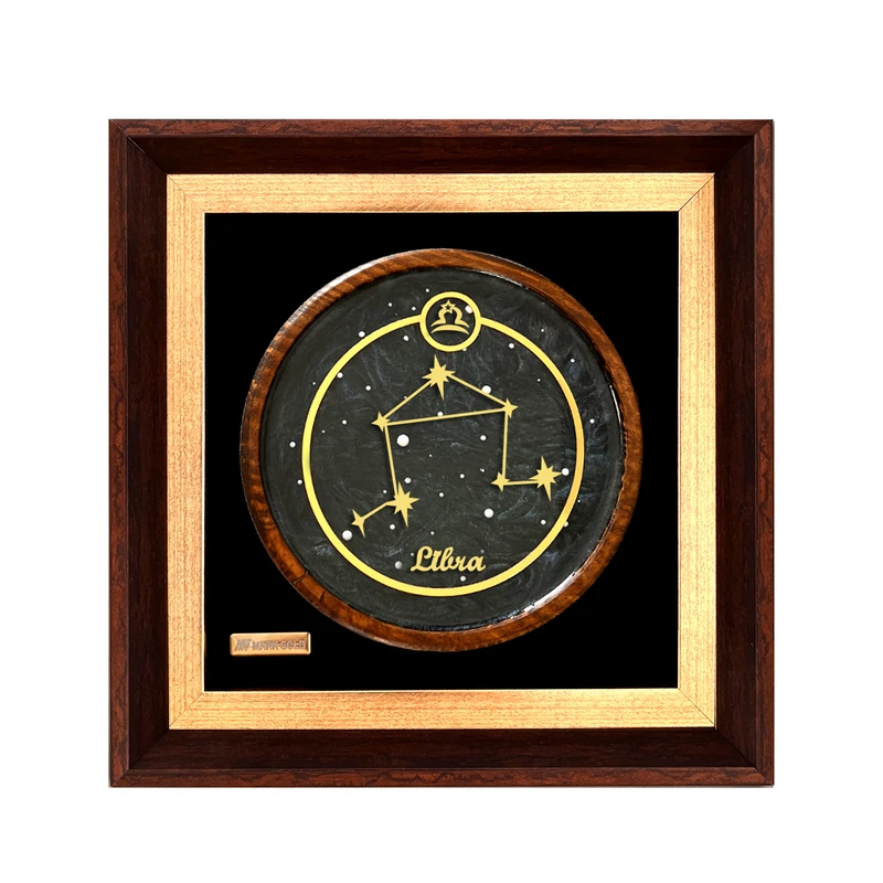  تابلو طلا کوب مارک گلد طرح صورت فلکی ماه تولد مهر کد TS07S