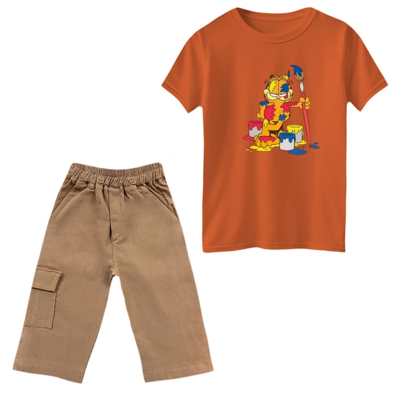 ست تی‌شرت و شلوارک پسرانه مدل گارفیلد و