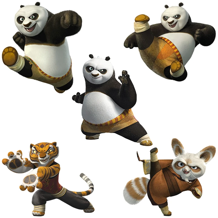 استیکر لپ تاپ طرح پاندای کونگ فو کار کد n-70002 مجموعه 5 عددی