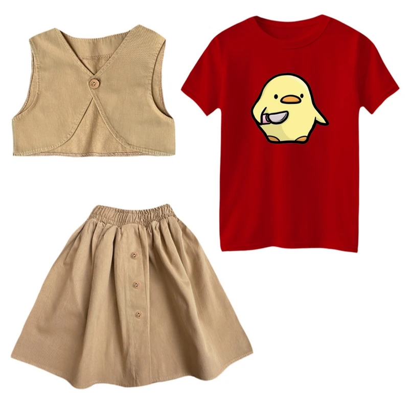 ست 3 تکه لباس دخترانه مدل جوجه