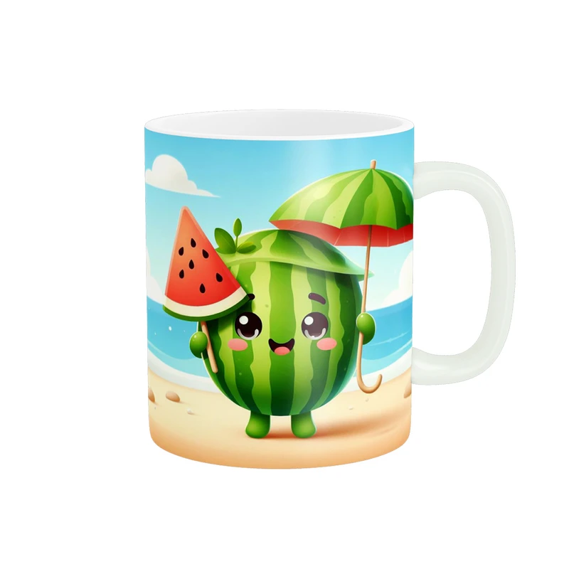 ماگ پادآفرین مدل یلدایی شب یلدا شب چله طرح انار و هندوانه کد p2619