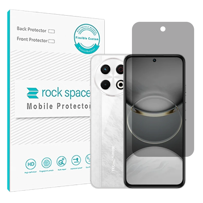 محافظ صفحه نمایش حریم شخصی راک اسپیس مدل هیدروژلی مناسب برای گوشی موبایل تکنو Spark 30 Pro
