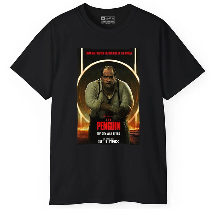 تی شرت آستین کوتاه مردانه پاد آفرین مدل سریال پنگوئن کد PT197