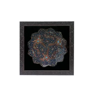 بشقاب دیوار کوب قلمکاری مسی کد TA-007