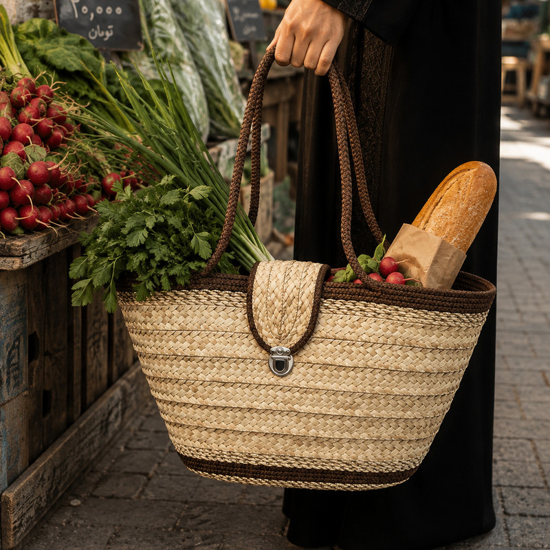 سبد حصیر بافی مدل گیلناز