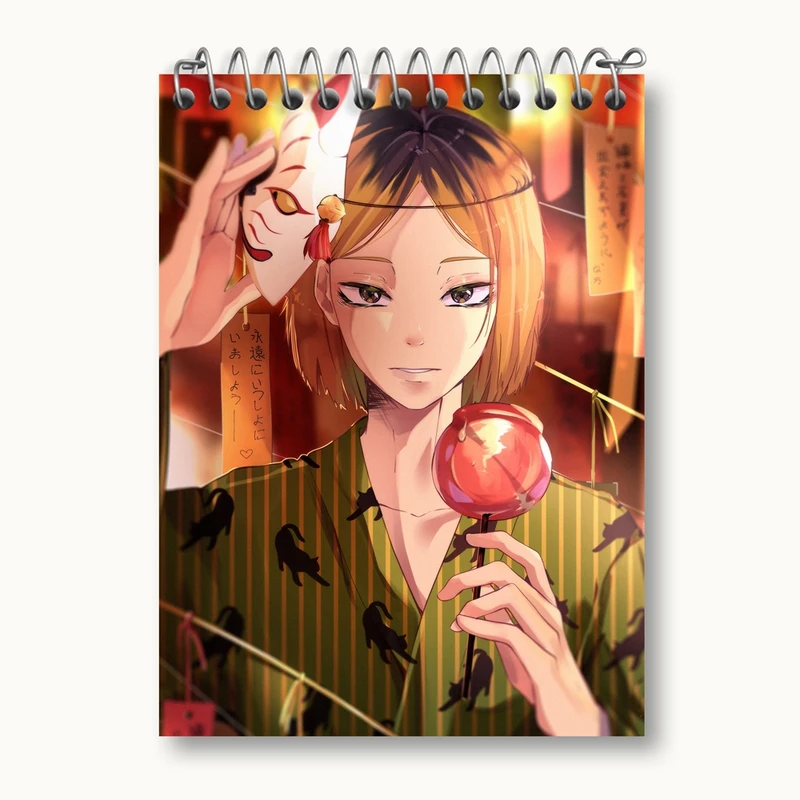 دفتر یادداشت 50 برگ خندالو مدل کوزومه کنما انیمه هایکیو Haikyu کد 17756
