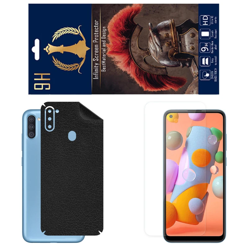 برچسب پوششی اینفینیتی مدل CH مناسب برای گوشی موبایل سامسونگ Galaxy A11 به همراه محافظ صفحه نمایش
