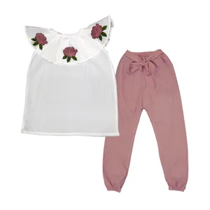 ست تاپ و شلوار دخترانه مدل سه گل