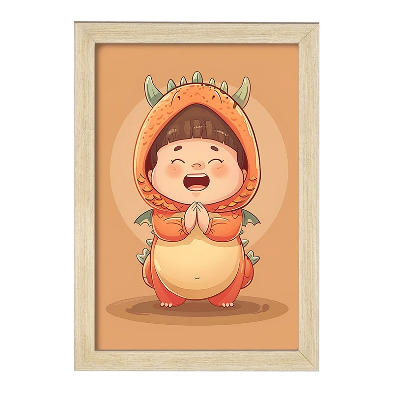 تابلو خندالو مدل دختر اژدهایی کیوت کد F7412