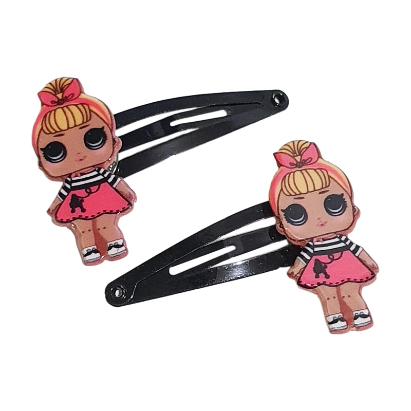 گیره مو دخترانه طرح عروسکی کد Mhr-420 بسته دو عددی