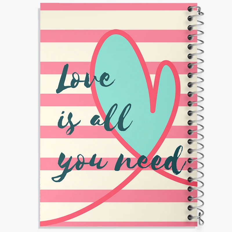 دفتر شطرنجی 50 برگ خندالو مدل Love Is All You Need کد N317