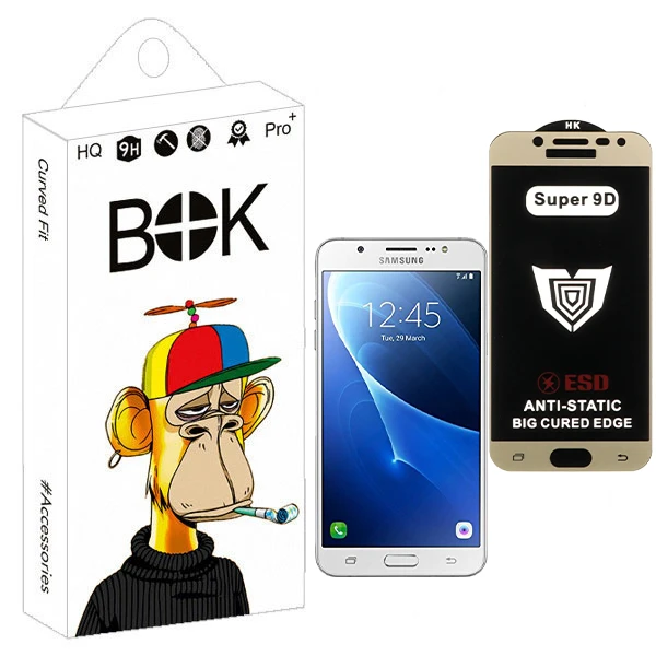 محافظ صفحه نمایش بوک مدل Super9D Impact مناسب برای گوشی موبایل سامسونگ Galaxy J7 Prime