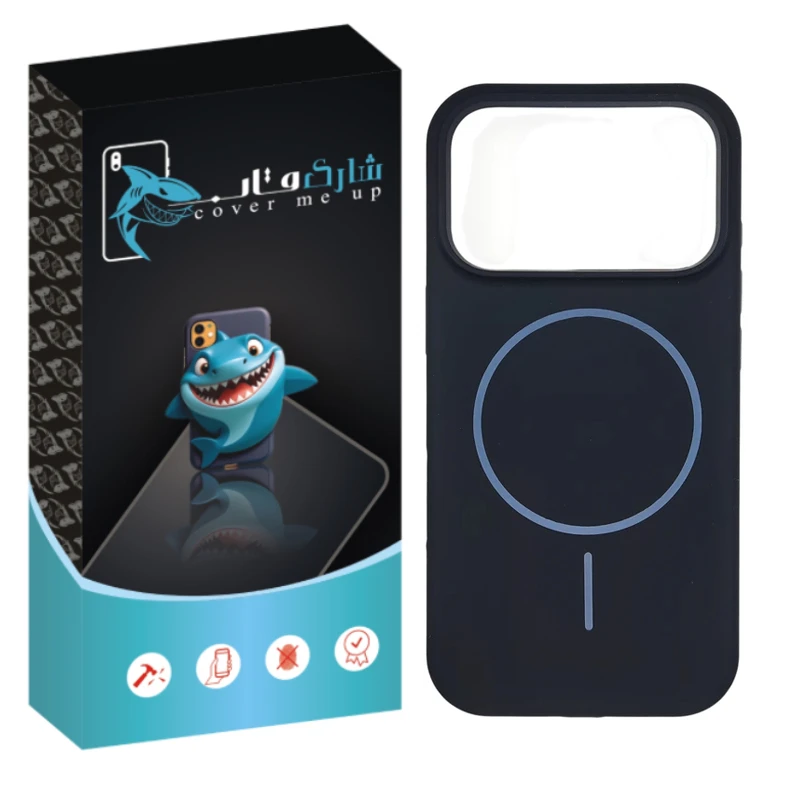 کاور شارک قاب مدل سیلیکونی پاک کنی مگ دار سیف دار مناسب برای گوشی موبایل اپل iPhone 17 Pro Max