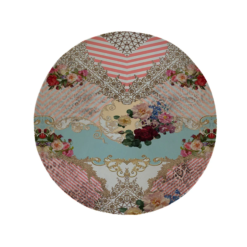 پادری مدل دایره طرح گل کد 5227 سایز 90 × 90 سانتی متر 