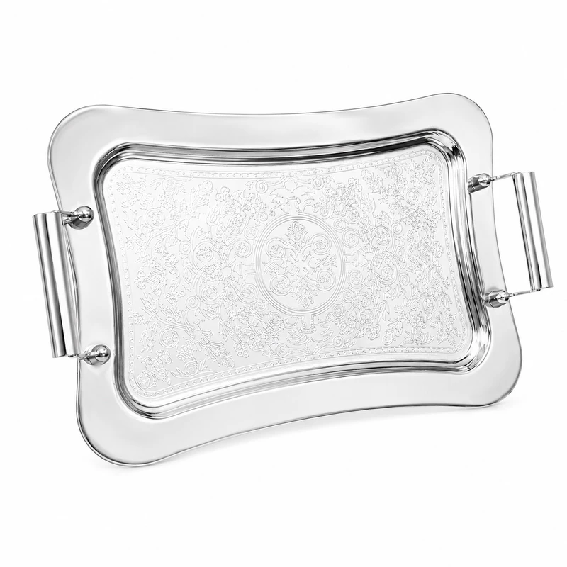سینی دسته دار نگین مدل آلفا A2P کد ۷۰۰۶۱ سایز 52x32 سانتی متر