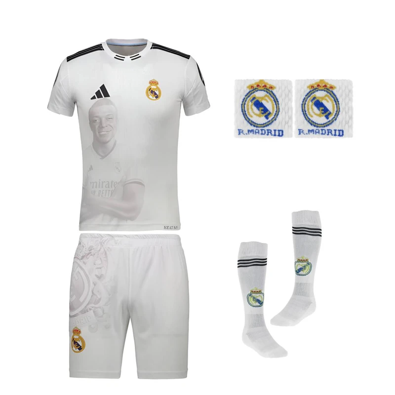 ست 5 تکه لباس ورزشی پسرانه مدل رئال مادرید 2025 طرح تصویر امباپه