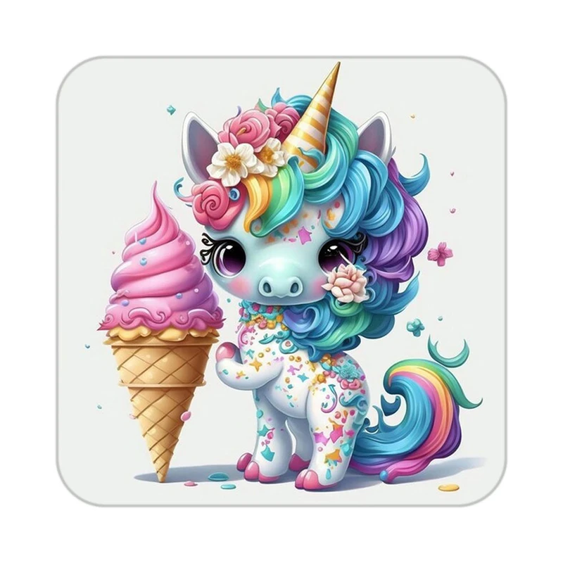 زیر لیوانی کاکتی طرح اسب تک شاخ و یونیکورن مدل mp33008