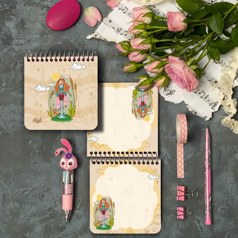 دفترچه یادداشت ۸۰ برگ دایان مدل حاشیه دار کد ۴۱۷۶۱ بسته ۶ عددی